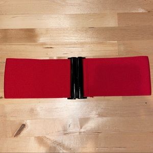 American Apparel red elastic wide belt with black clasp
